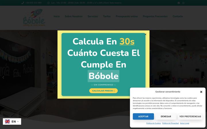 Screenshot of boboleocioinfantil.es
