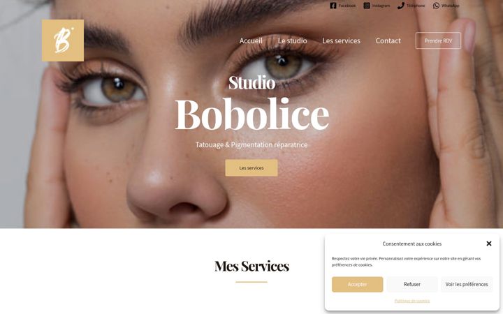 Screenshot of bobolice.fr