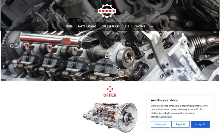 Screenshot of bobrek-tir.com.pl