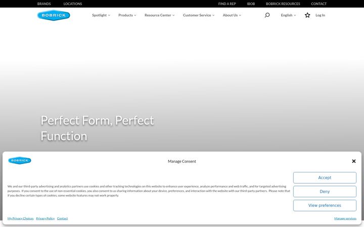 Screenshot of bobrick.com