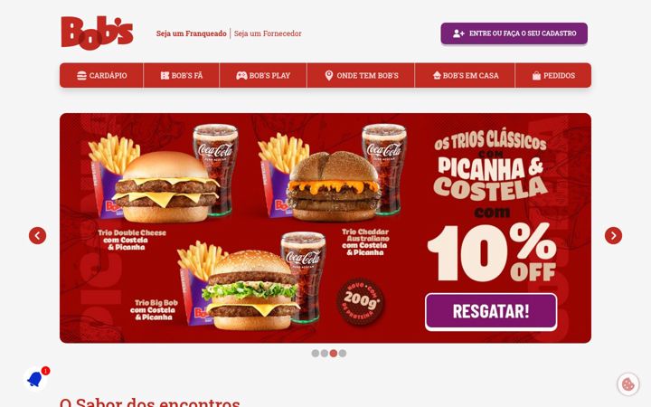 Screenshot of bobs.com.br