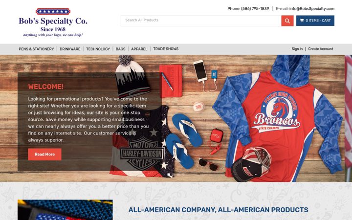 Screenshot of bobsspecialty.com