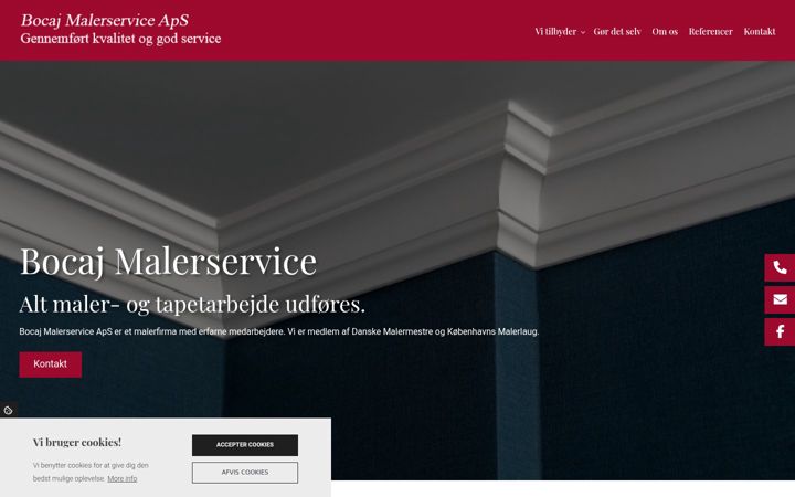 Screenshot of bocaj-malerservice.dk