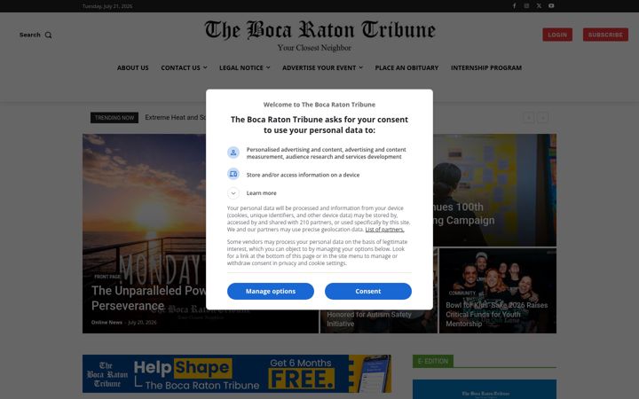 Ekrano kopija bocaratontribune.com