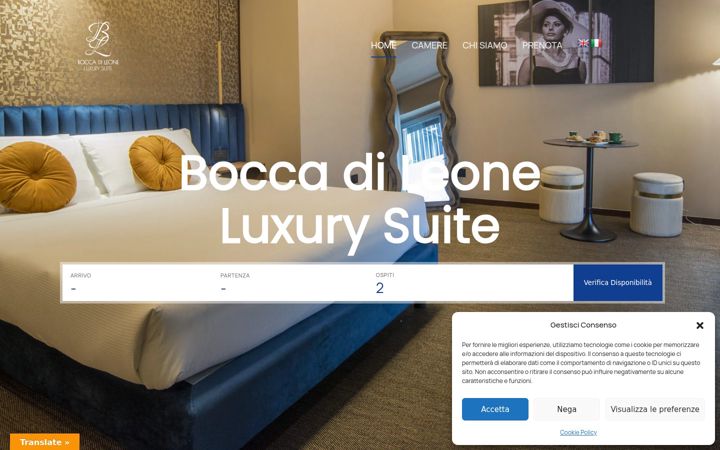 Screenshot di boccadileoneluxurysuite.it