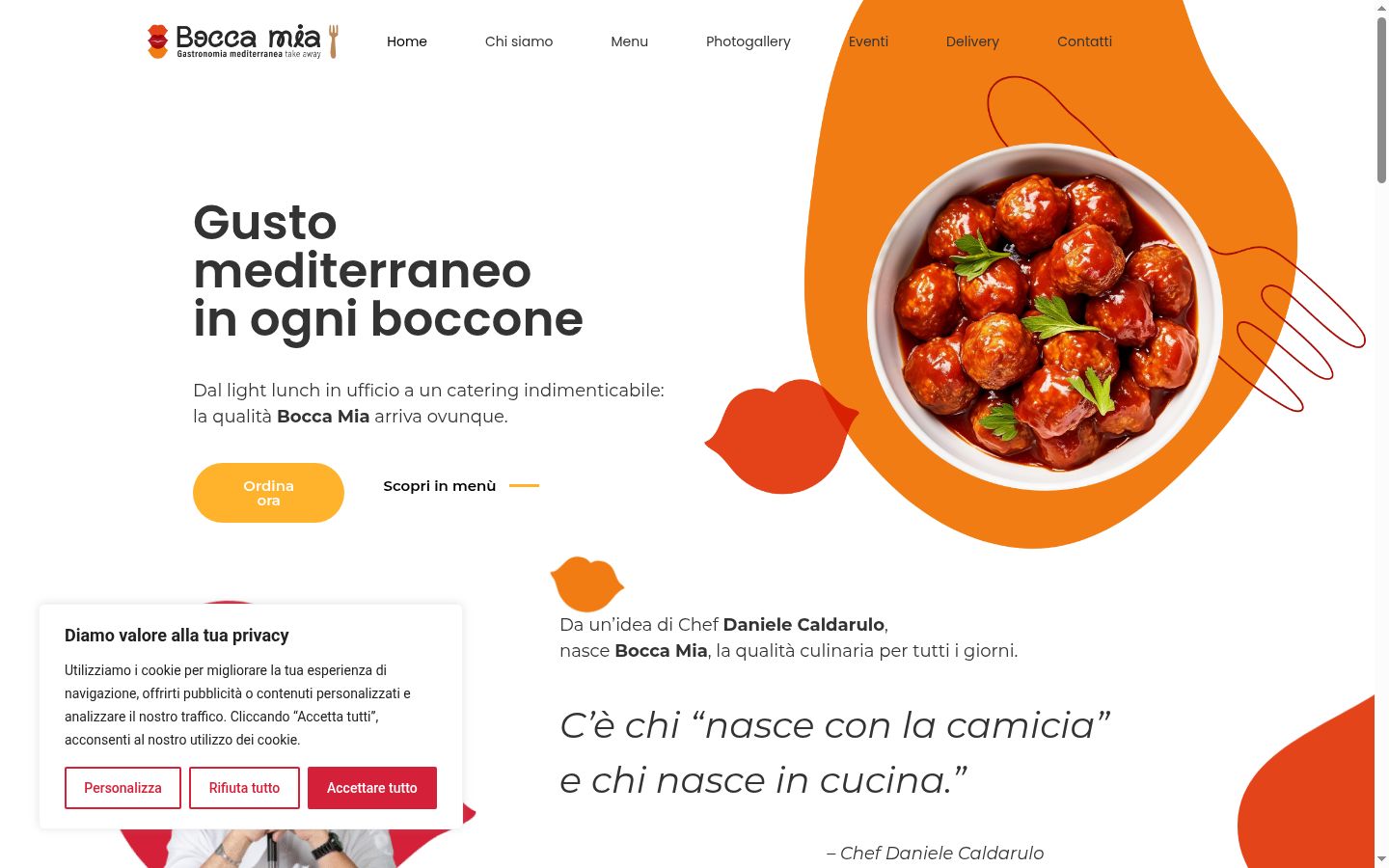 Screenshot del banner di consenso mostrato prima di qualsiasi interazione