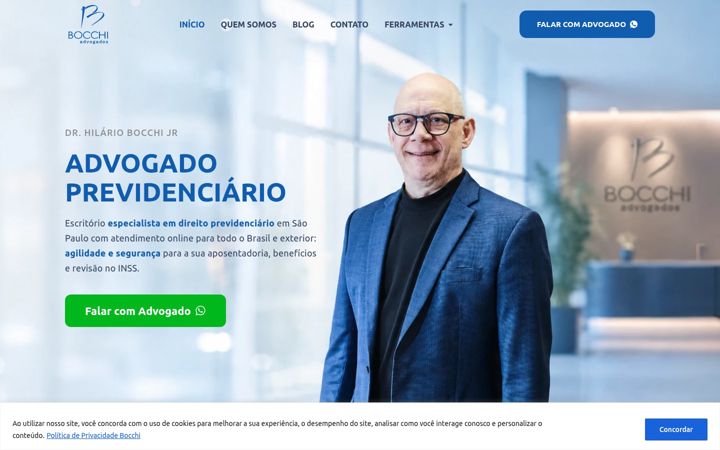 Screenshot of bocchiadvogados.com.br