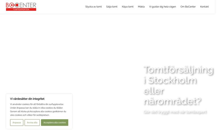 Screenshot of bocenterbyggtjanst.se