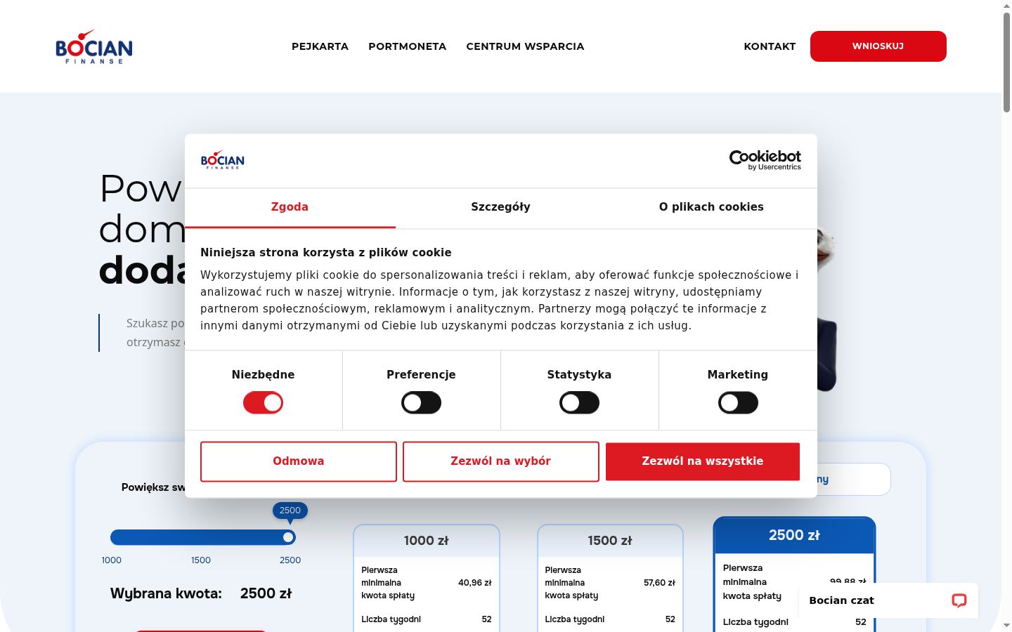 Posnetek zaslona pasice za privolitev, prikazane pred kakršno koli interakcijo