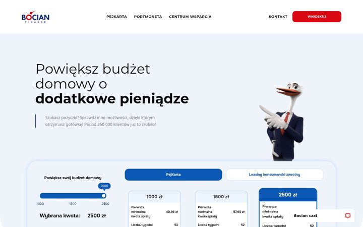 Screenshot of bocianpozyczki.pl