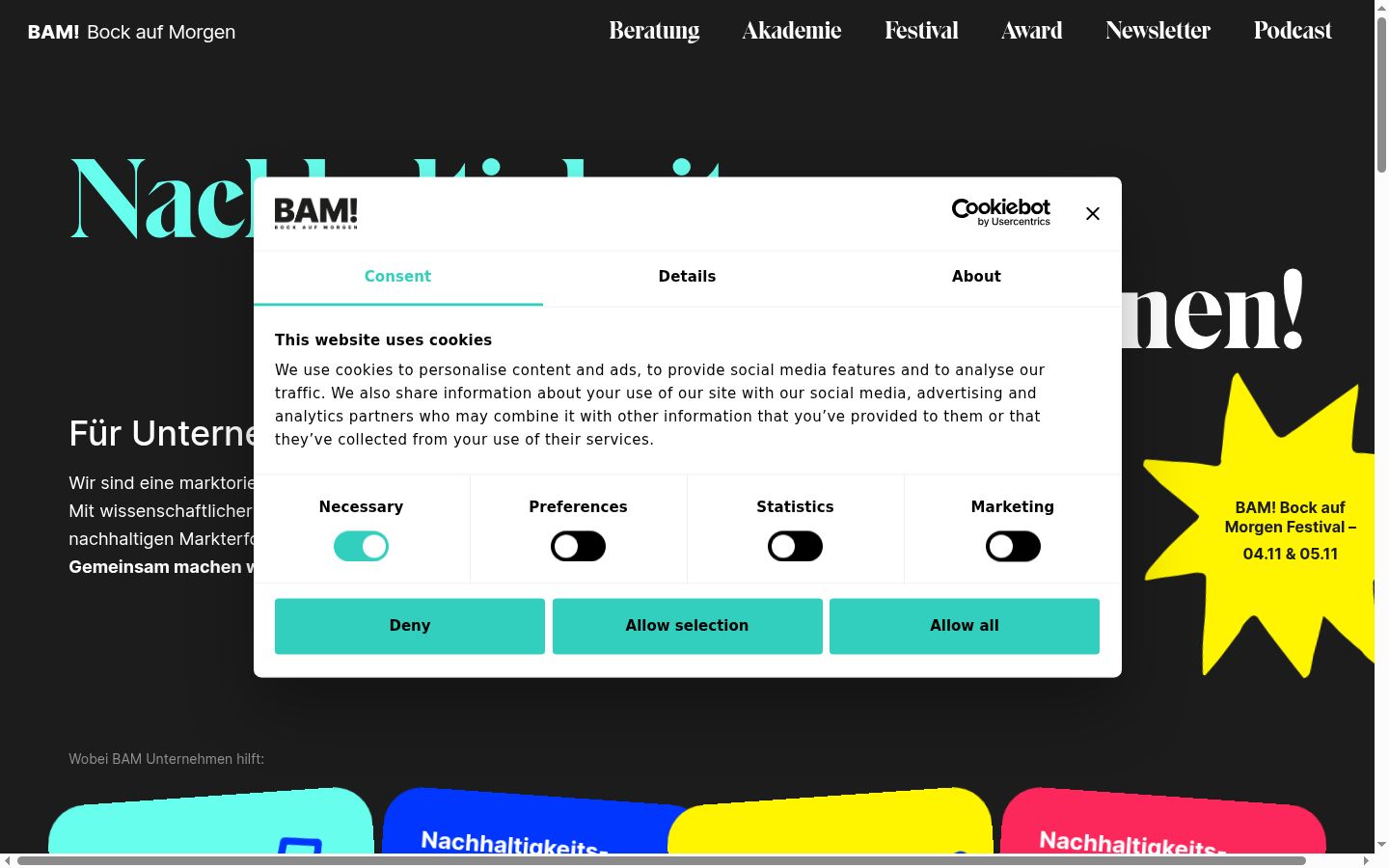 Screenshot tal-banner tal-kunsens muri qabel kwalunkwe interazzjoni