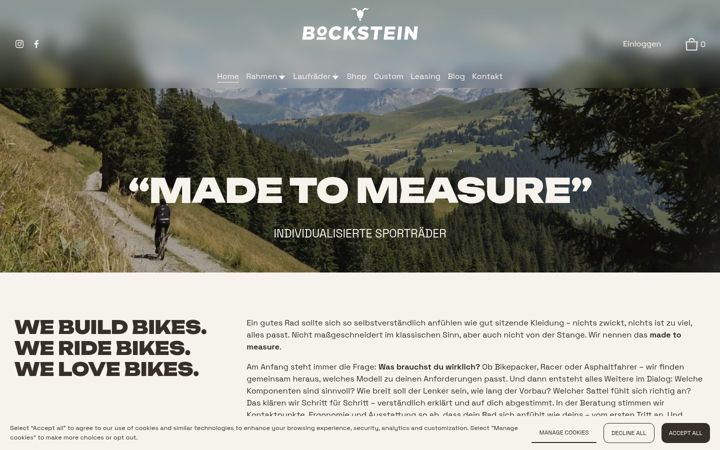 Screenshot of bockstein.bike