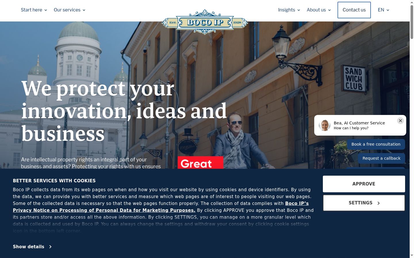 Screenshot del banner di consenso mostrato prima di qualsiasi interazione