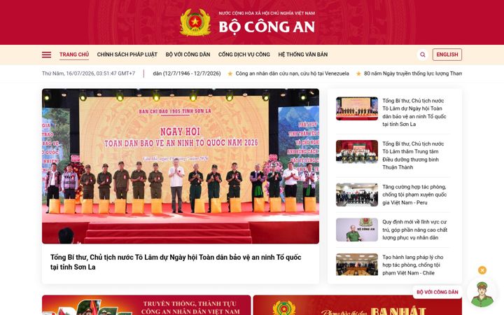 Captură de ecran a bocongan.gov.vn