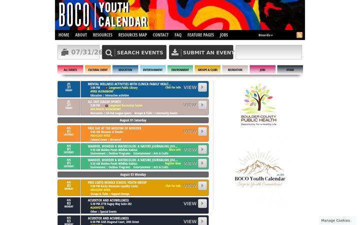 Screenshot of bocoyouthevents.org