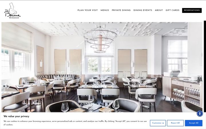 Screenshot stránky bocuserestaurant.com