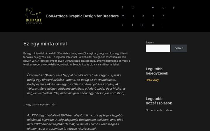 Screenshot of bodartdogs.com