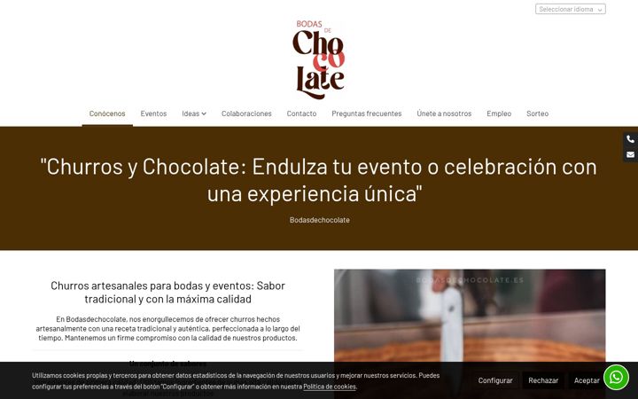 Capture d'écran de bodasdechocolate.es