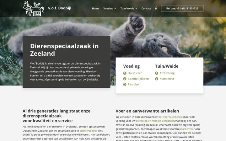 Ekraanipilt saidist bodbijlvoeders.nl