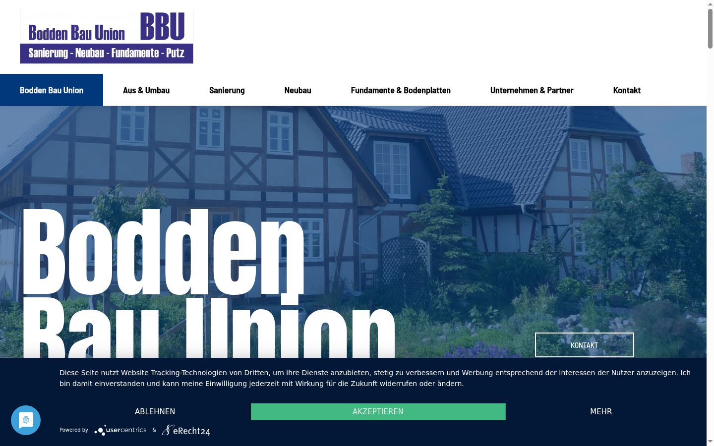 Screenshot des Einwilligungsbanners vor jeglicher Interaktion