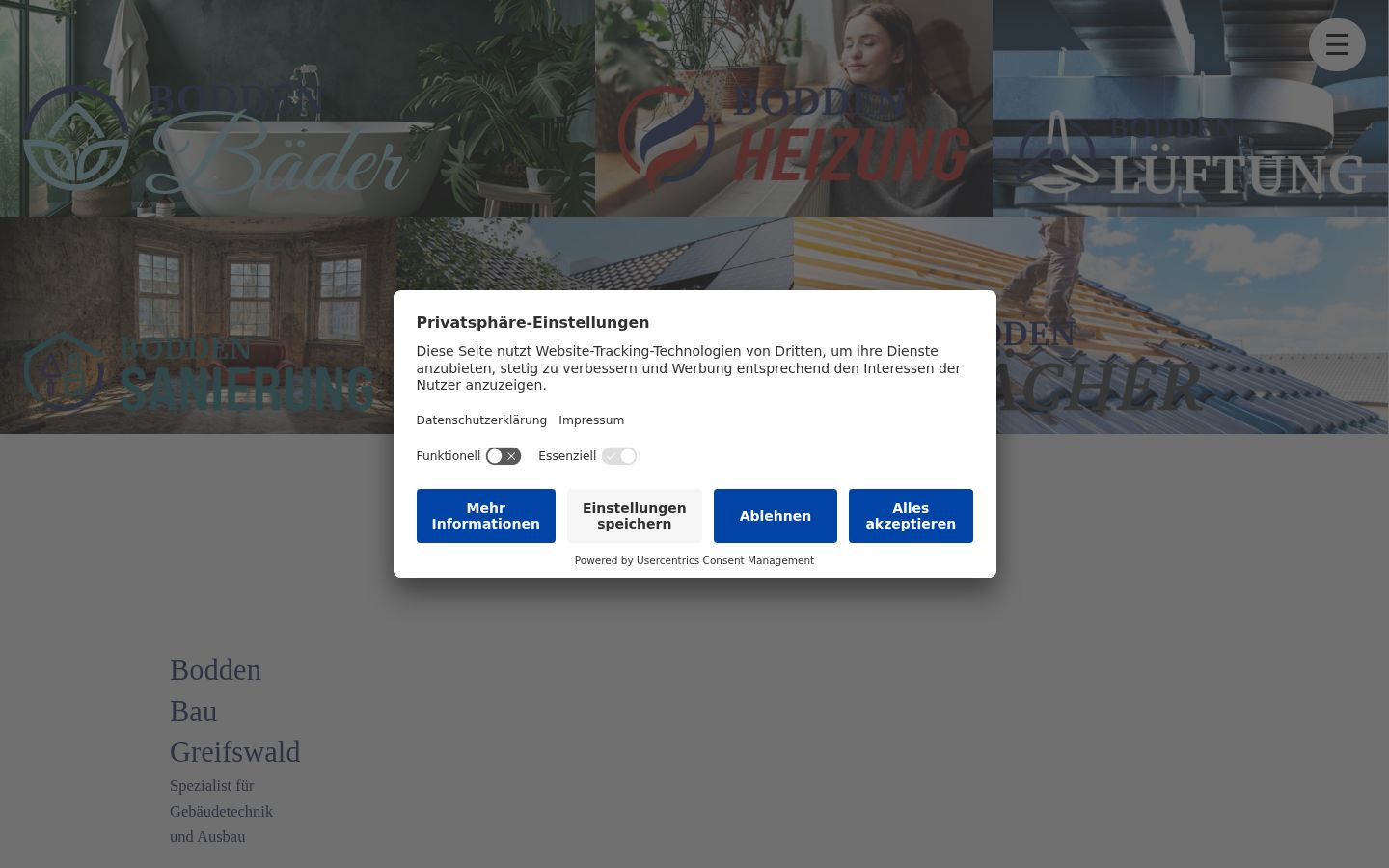 Screenshot des Einwilligungsbanners vor jeglicher Interaktion