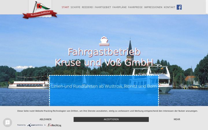 Screenshot of boddenschifffahrt.de