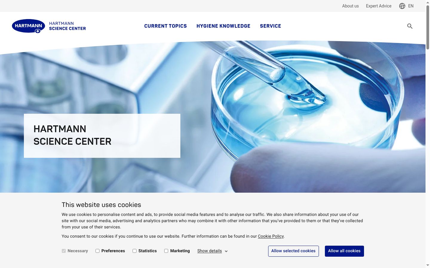 Screenshot del banner di consenso mostrato prima di qualsiasi interazione