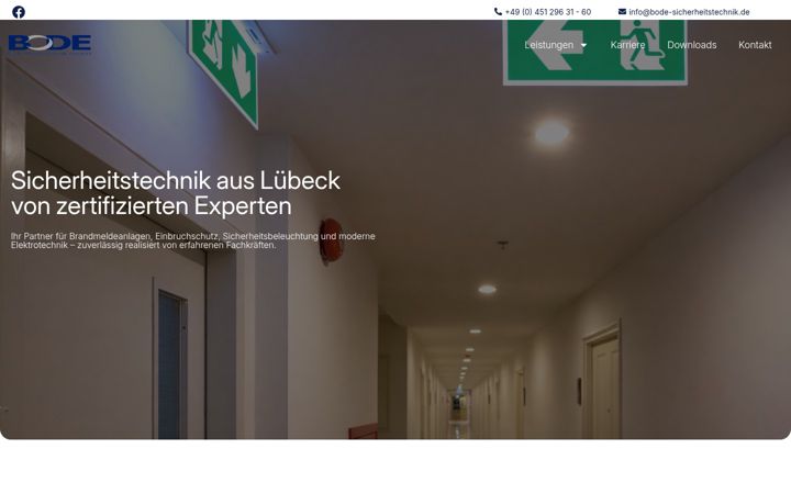 Screenshot of bode-sicherheitstechnik.de