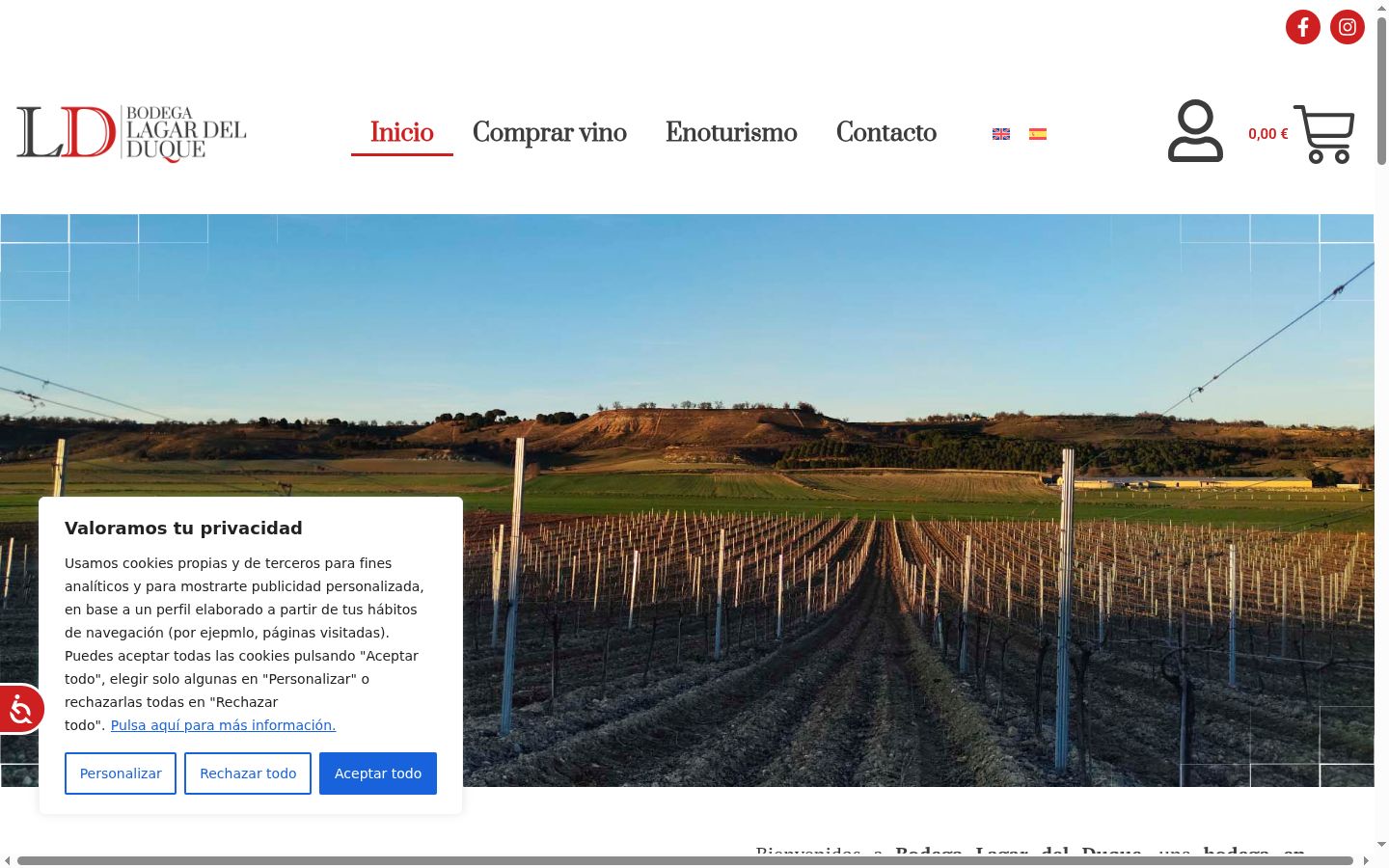 Screenshot del banner di consenso mostrato prima di qualsiasi interazione