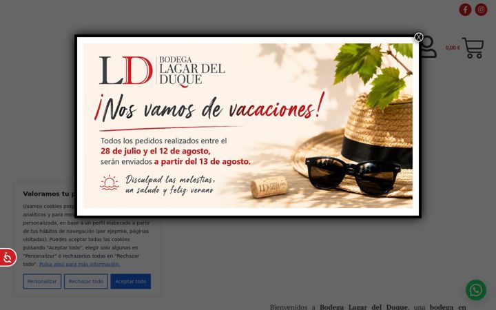 Screenshot di bodegalagardelduque.com