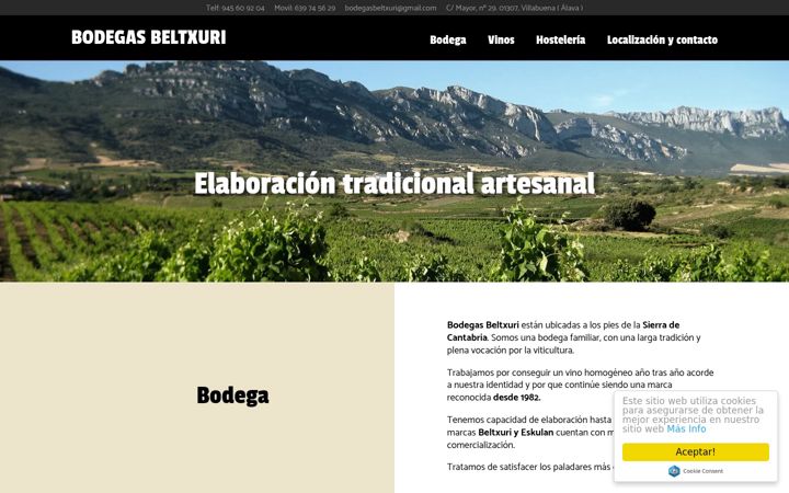 Screenshot of bodegasbeltxuri.com