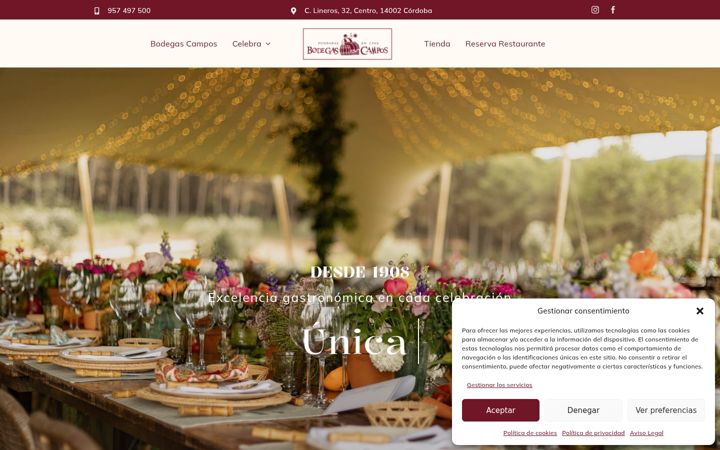 Screenshot of bodegascampos.com