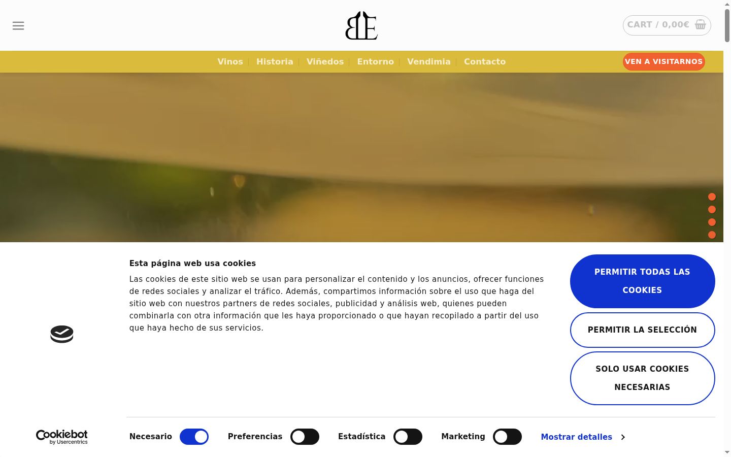 Skærmbillede af samtykkebanneret, som det blev vist før nogen interaktion
