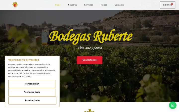 Skærmbillede af bodegasfamiliaruberte.com