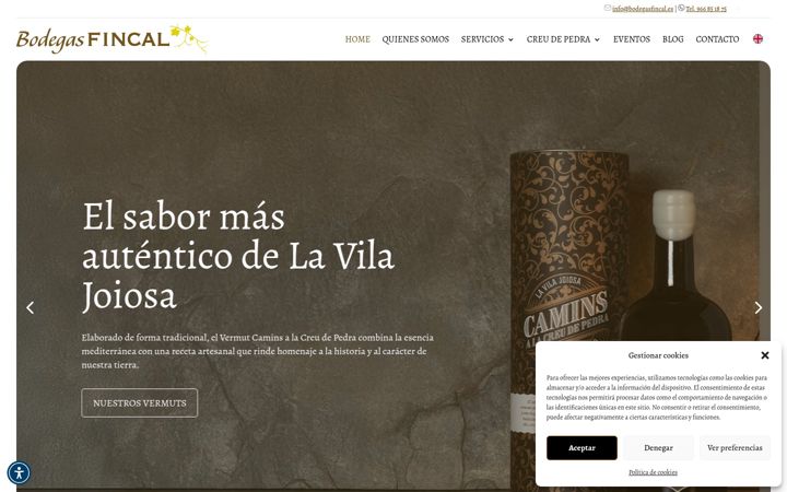 Skærmbillede af bodegasfincal.es