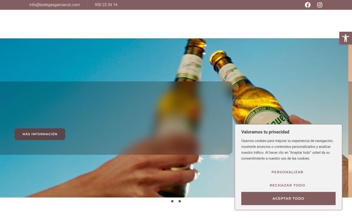 Screenshot ta' bodegasgarciaruiz.es