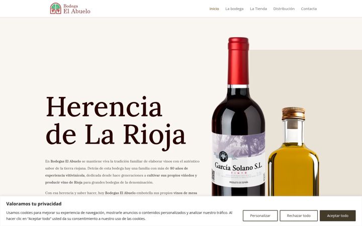 Screenshot of bodegasherederosgarciaruiz.com