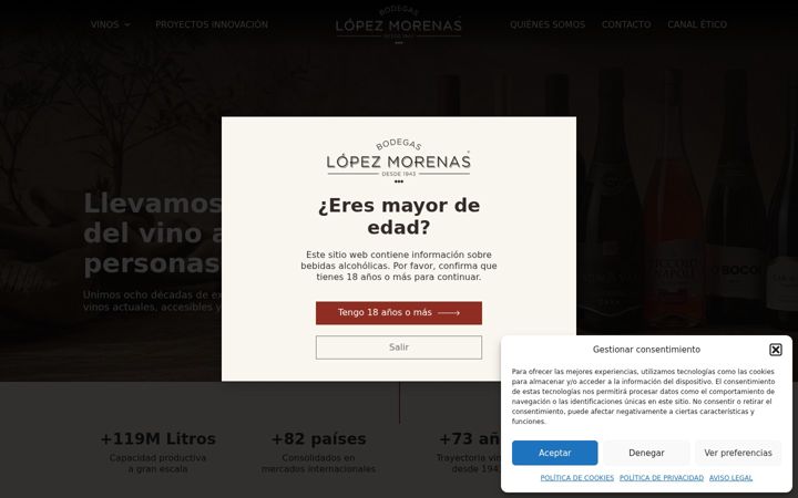 Screenshot of bodegaslopezmorenas.com