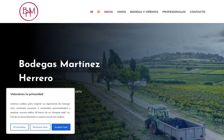 Zrzut ekranu bodegasmartinezherrero.com