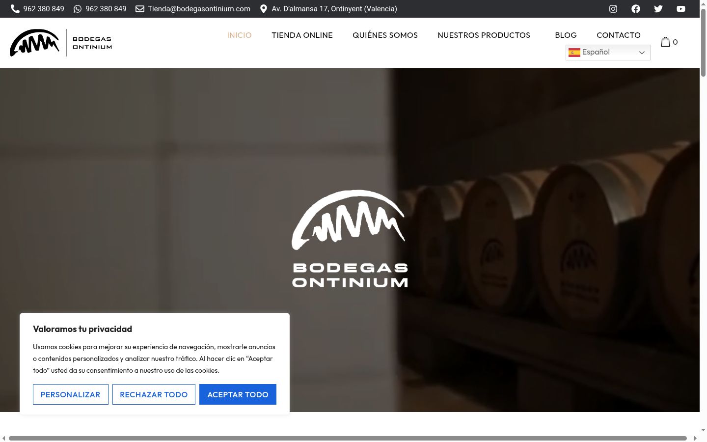 Screenshot del banner di consenso mostrato prima di qualsiasi interazione