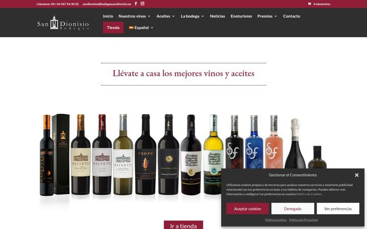 Skærmbillede af bodegassandionisio.com