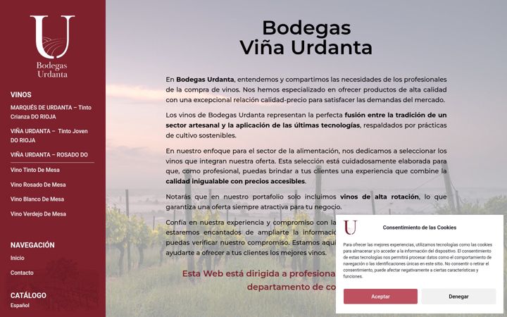 Skærmbillede af bodegasurdanta.es