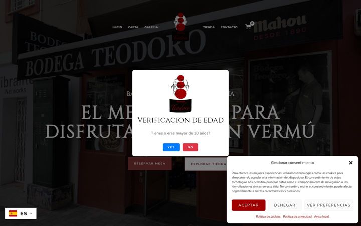 Screenshot of bodegateodoro.com