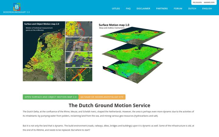 Screenshot of bodemdalingskaart.nl