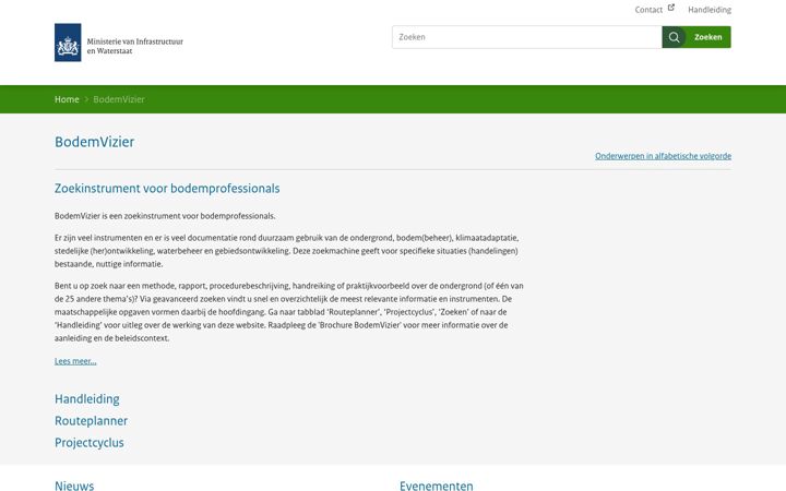 Kuvakaappaus sivustosta bodemvizier.nl