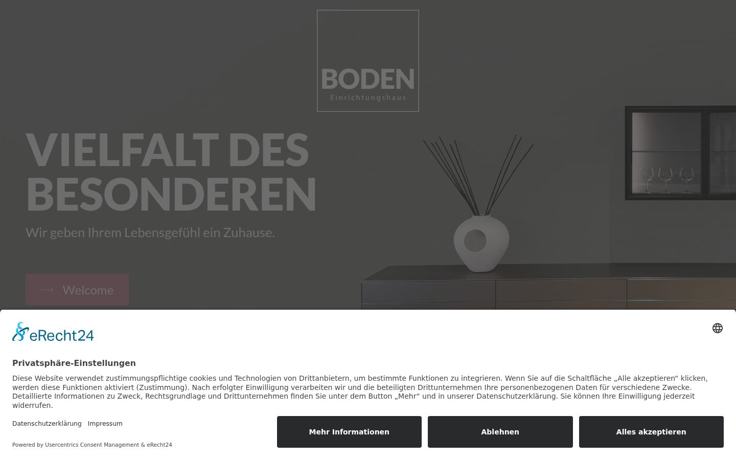 Screenshot of the consent banner shown before any interaction