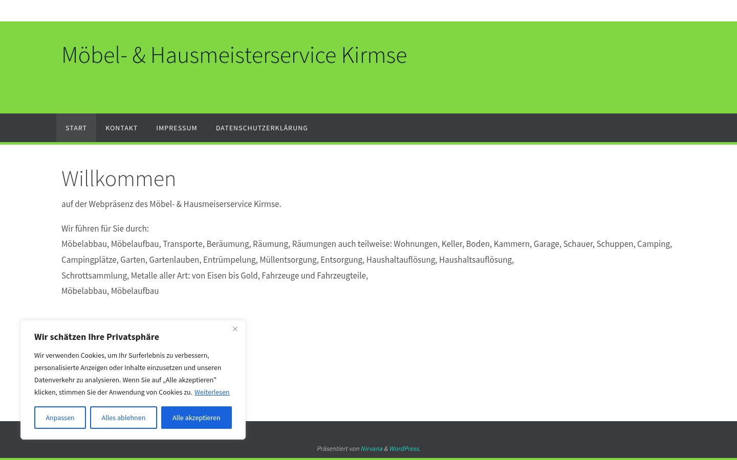 Screenshot van de toestemmingsbanner zoals getoond vóór enige interactie