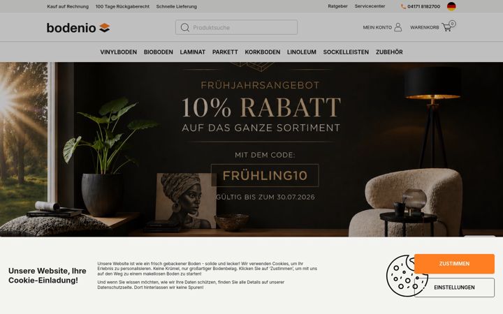 Screenshot of bodenio.de