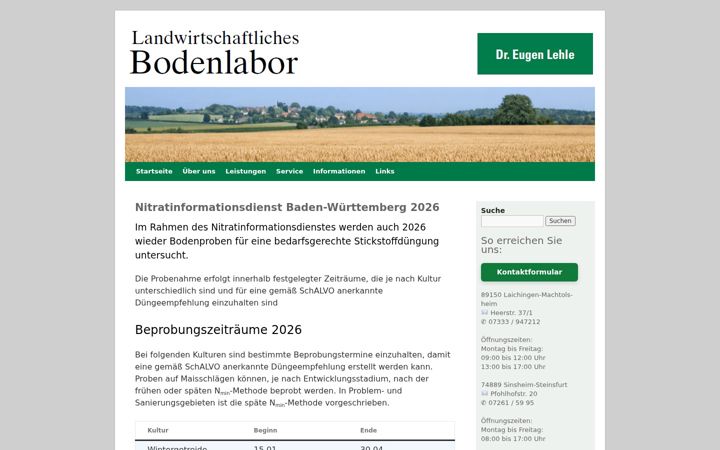 Snimka zaslona za bodenlabor.de