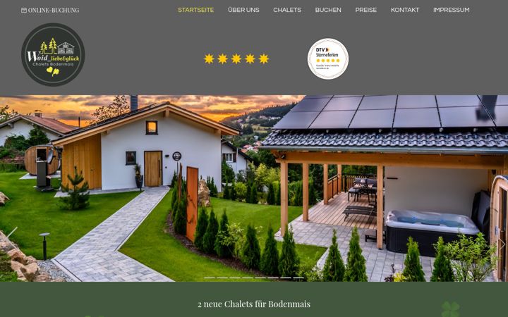 Ekraanipilt saidist bodenmais-chalets.de